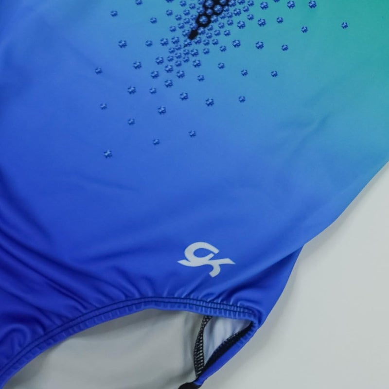 GK Girls Dazzling Diamonds Gymnastics Leotard - Dance Costume with Matching Scrunchie for Toddlers, Children, Juniors (CS, Blue) - Image 5