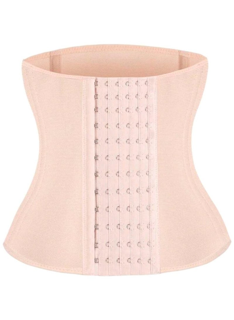 SHEIN-Women's Casual Comfy Plain Fabric Button Front Slight Stretch Waist Trainer For Body Shaping And Support-Apricot - Image 1
