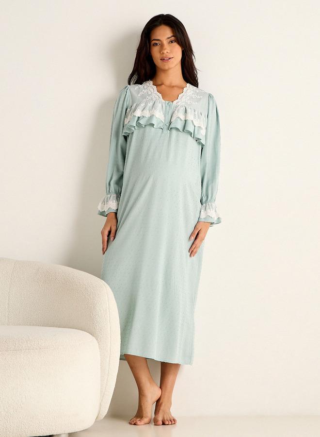 Splash FAV Lace Trim Maternity Night Dress - Image 2