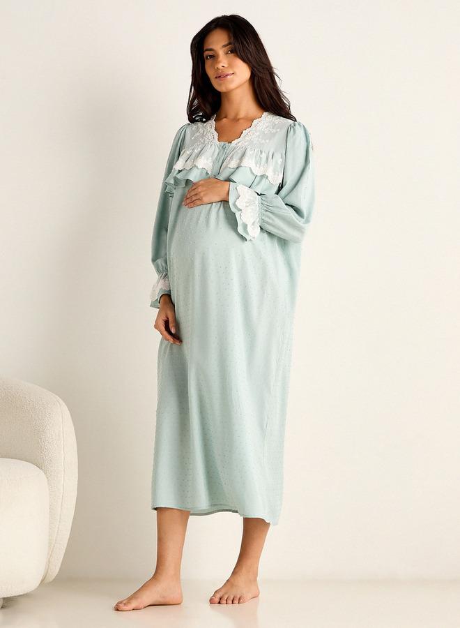Splash FAV Lace Trim Maternity Night Dress - Image 1