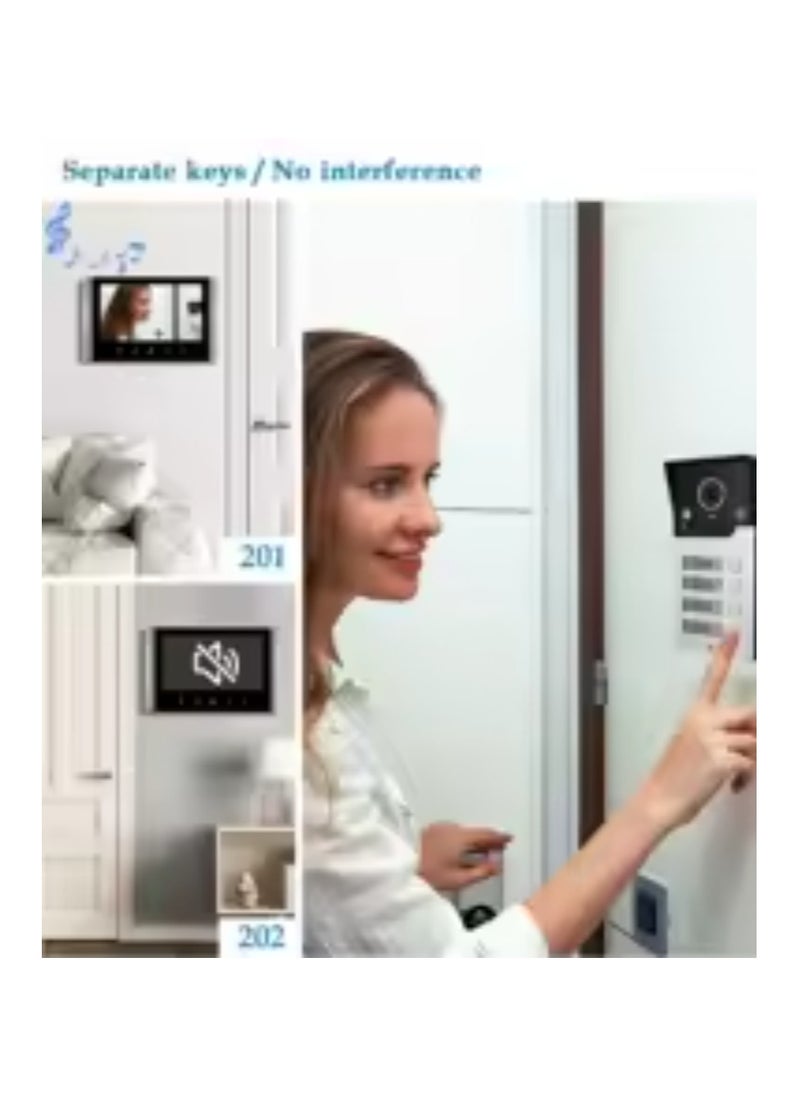 Verimax - 7-Inch Wi-Fi Video Door Phone Intercom System with 3 Monitors – Night Vision, Remote Unlock via App, White Light Camera – Secure Home Entry System - Image 1