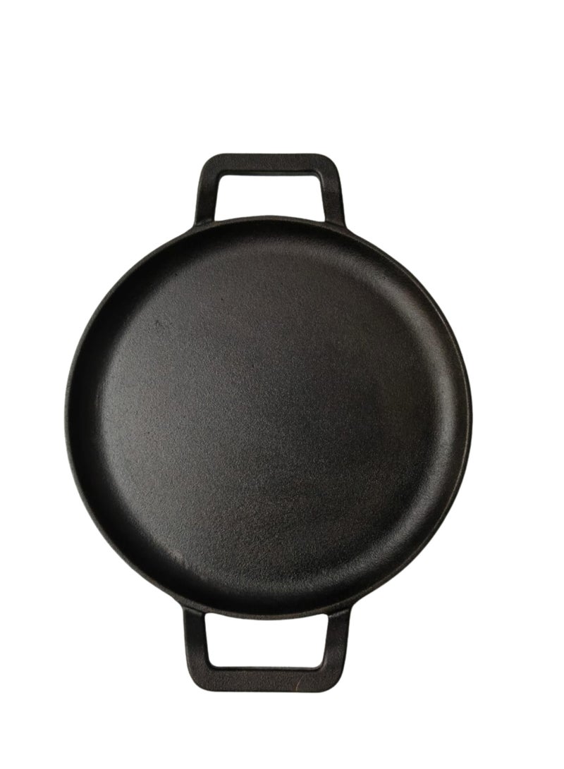 Decent Cast Iron Family Choice Multipurpose Tawa 28 cm – Flat Skillet | Pre-Seasoned Cast Iron Pan for Dosa, Chapati, Roti, Paratha, Pancakes & Saj Bread | Dual Handle | Heavy Duty 2.2 kg - Image 1