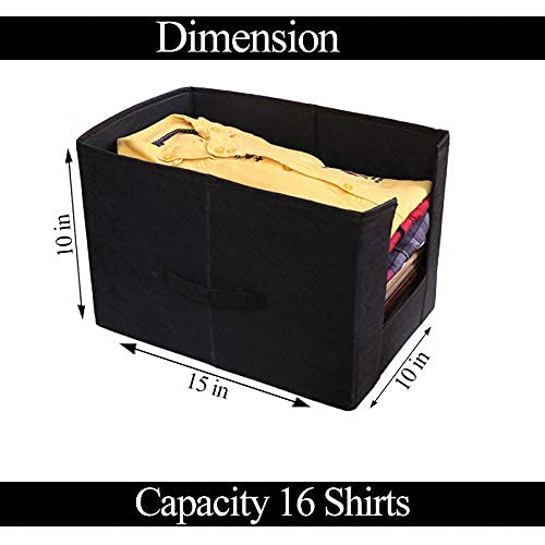 MBW Non Woven Wardrobe Organizer Shirt Stacker Black Pack of 3 - Image 2
