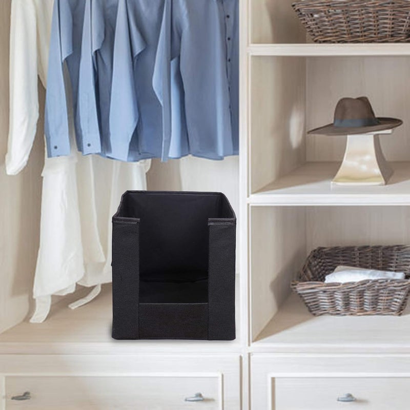 MBW Non Woven Wardrobe Organizer Shirt Stacker Black Pack of 3 - Image 4