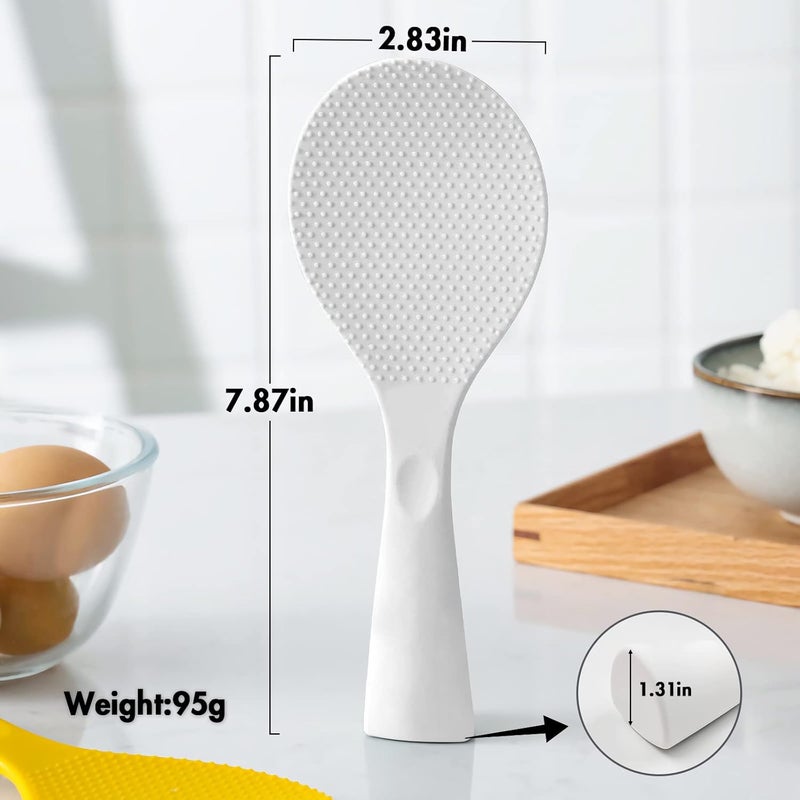 FireKylin Silicone Standing Rice Spatula with Non-Stick Paddle, Heat Resistant Rice Cooker Spoon, Serving Spoon for Grains (White) - Image 4
