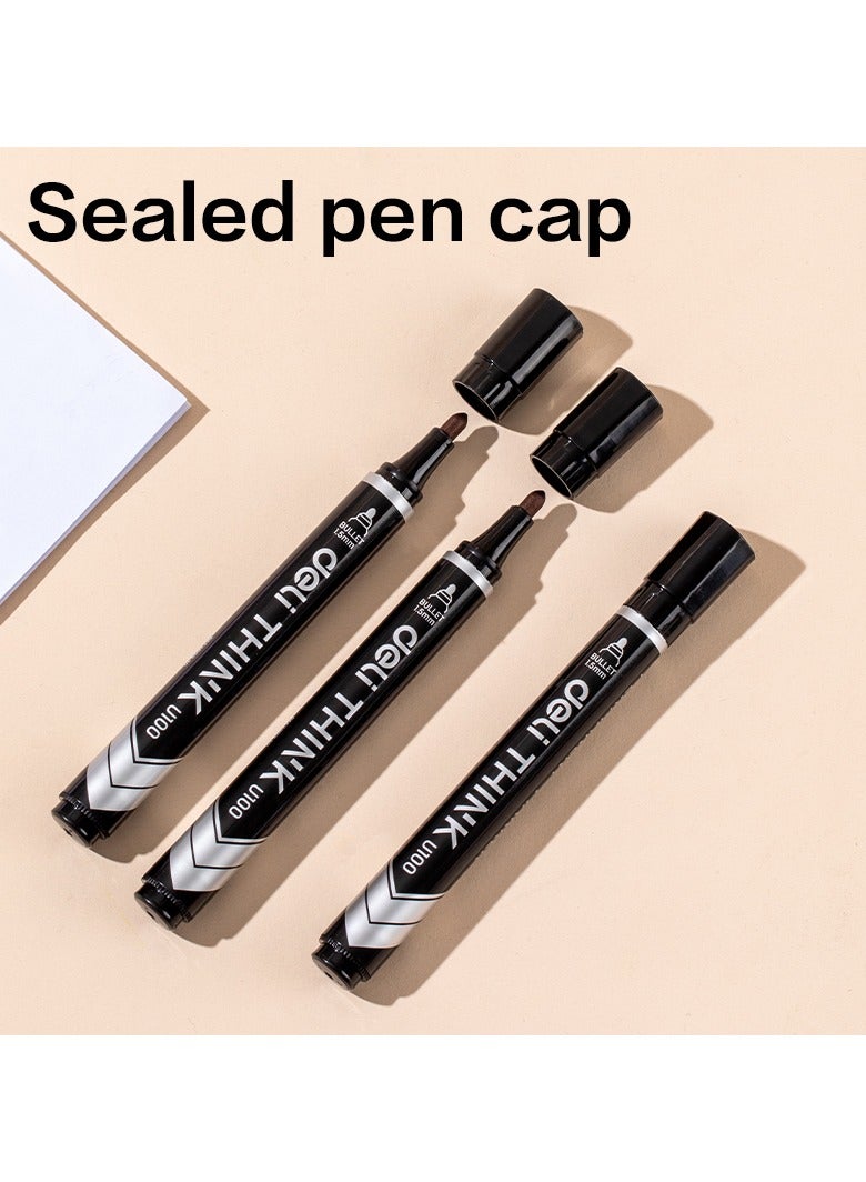 Deli EU10020 Permanent Marker Conical Tip 1.5mm Black 12PCS/Box– Ideal for Office and Industrial Use - Image 5