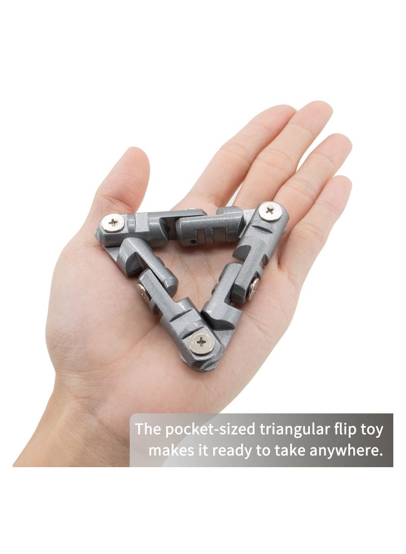 Zikra Infinite Flip Fingertip Decompression Toys Infinite Flip Fidget Toys Sensory Spinner Handheld Fidget Toys Stainless Steel Metal Chain Fidget Toy for Adults Children Anxiety Stress Relief Toys - Image 3