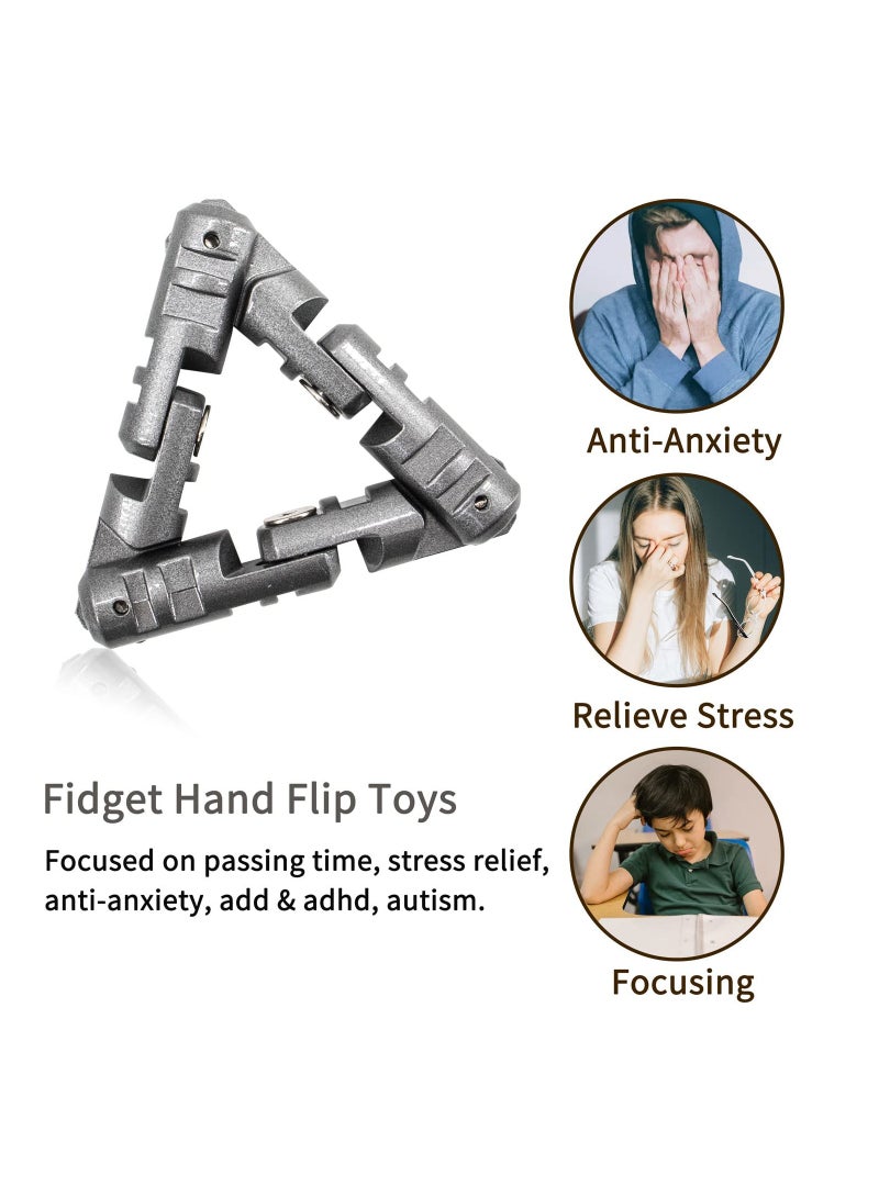 Zikra Infinite Flip Fingertip Decompression Toys Infinite Flip Fidget Toys Sensory Spinner Handheld Fidget Toys Stainless Steel Metal Chain Fidget Toy for Adults Children Anxiety Stress Relief Toys - Image 5