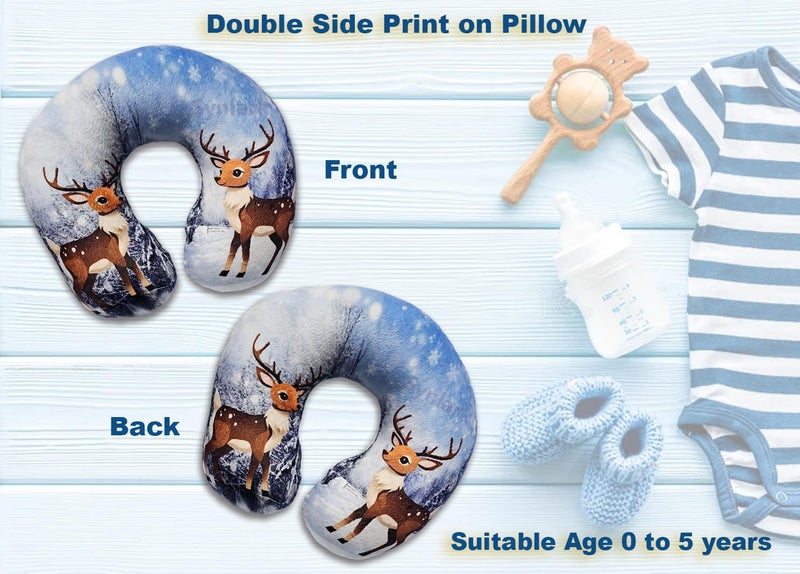 Synlark® Baby Neck Pillow for Head Shaping | Neck Support New Born Baby Infant Printed Pillow (0-5 Years) (Dear) - Image 3