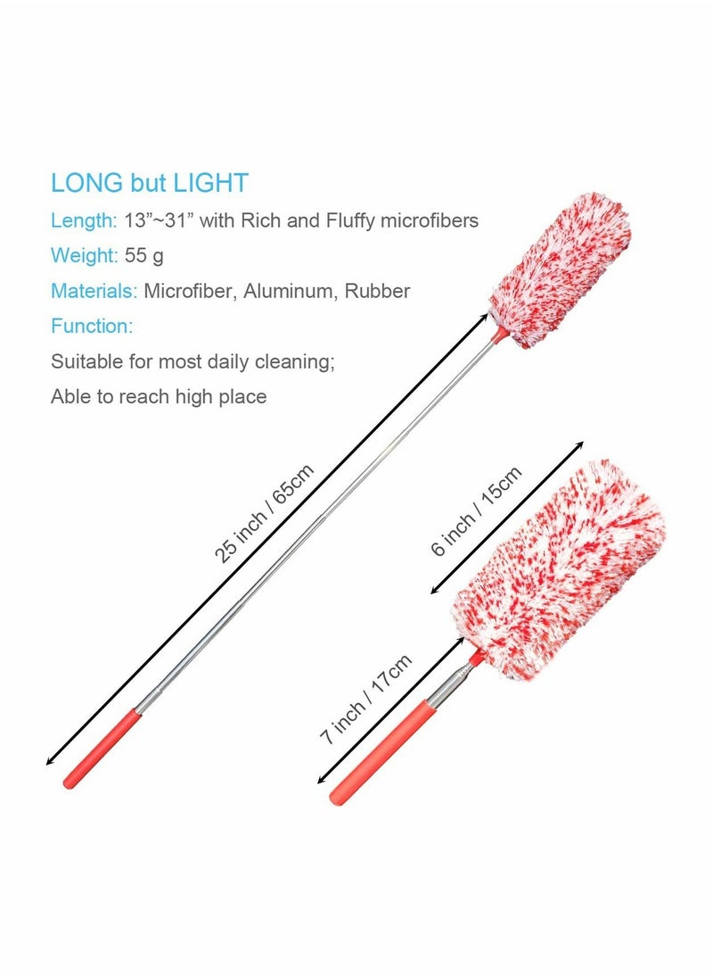 SYOSI - 4 Pcs Microfiber Duster Microfiber Hand Duster Washable Microfibre Cleaning Tool Extendable Dusters for Cleaning Office Car Computer Air Condition Washable Duster - Image 1