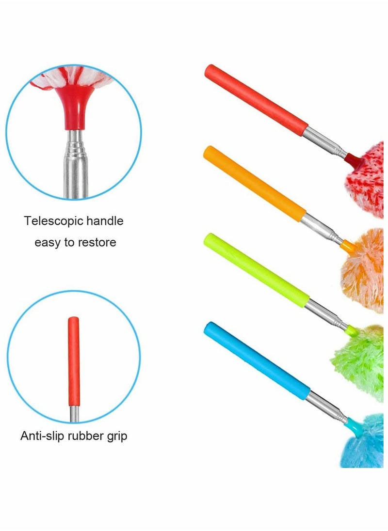 SYOSI - 4 Pcs Microfiber Duster Microfiber Hand Duster Washable Microfibre Cleaning Tool Extendable Dusters for Cleaning Office Car Computer Air Condition Washable Duster - Image 1