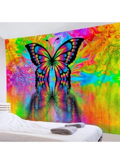 Psychedelic Butterfly Tapestry Wall Hanging Colorful Butterfly Wall Tapestry 3D Fantasy Hippie Trippy Tapestry Wall Art For Bedroom Living Room Dorm Home Decor 92.5 X 70.9 Inches