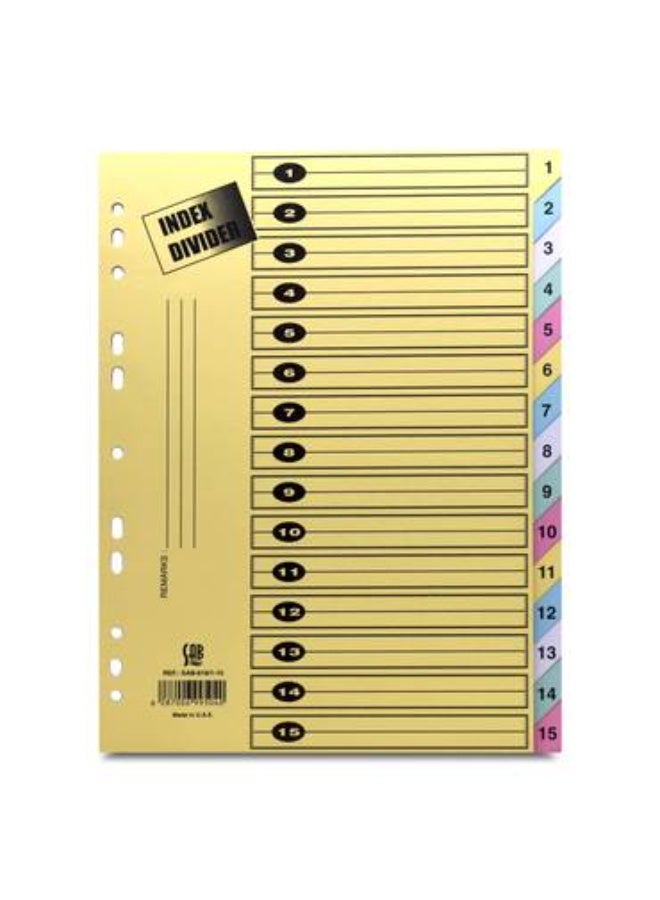 SAB  Separators Bristol - A4 Size - 15 Colored - Image 4