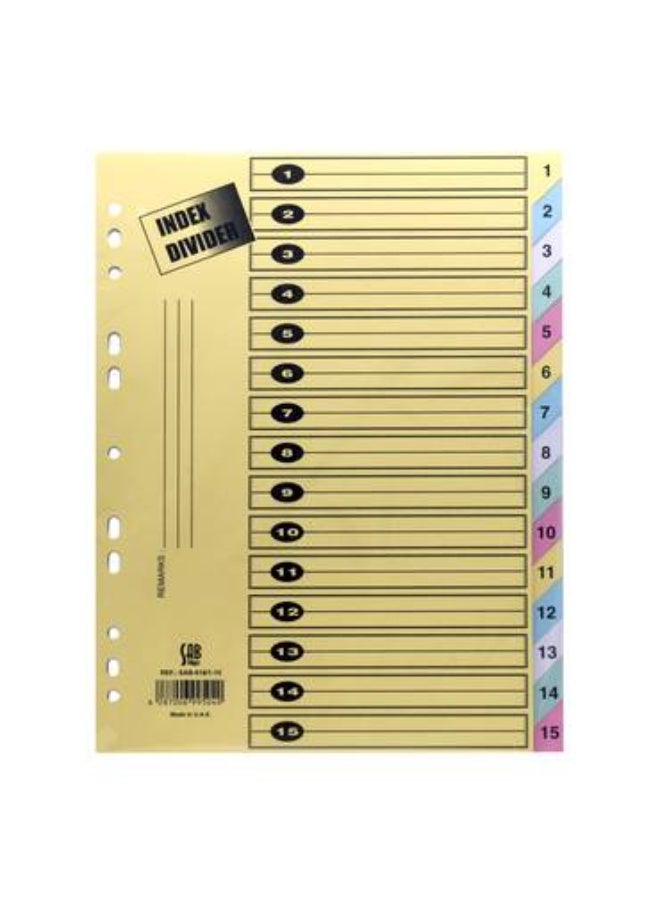 SAB  Separators Bristol - A4 Size - 15 Colored - Image 1