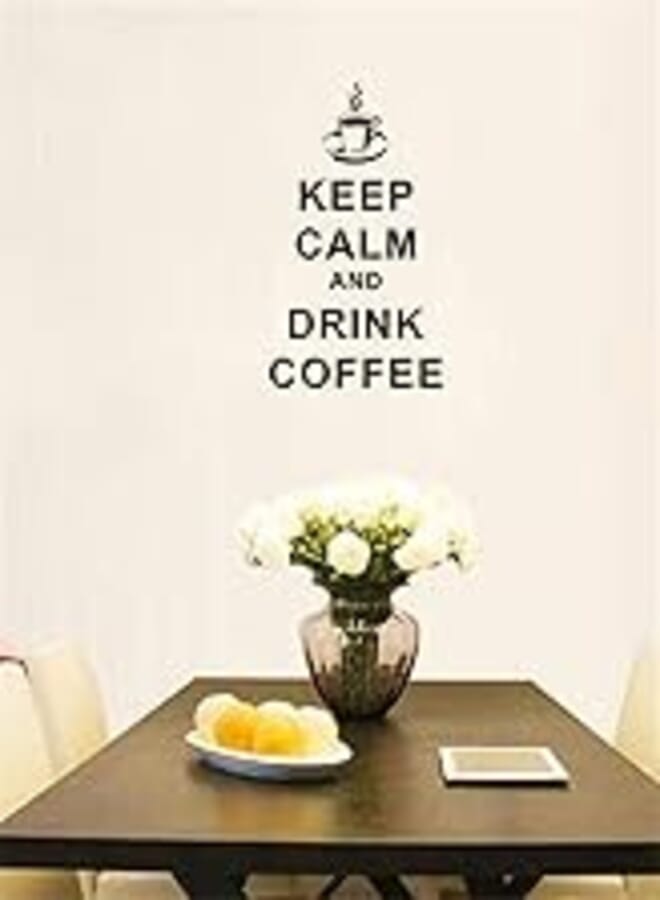 Aooyaoo Decorative Wall Sticker Modern Coffee and Letters Pattern Home Wall Decal