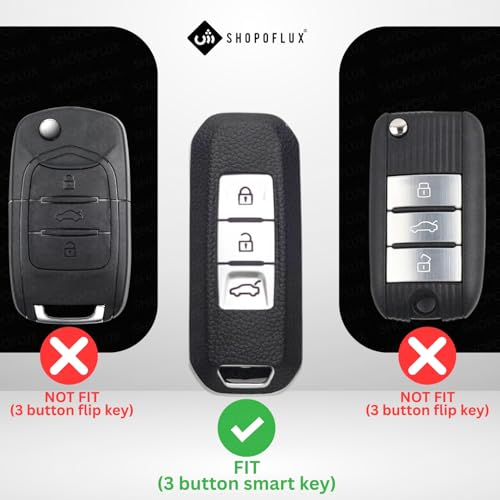 SHOPOFLUX Metal Car Key Cover Compatible for MG Hector 3 Button Smart Key - Image 2