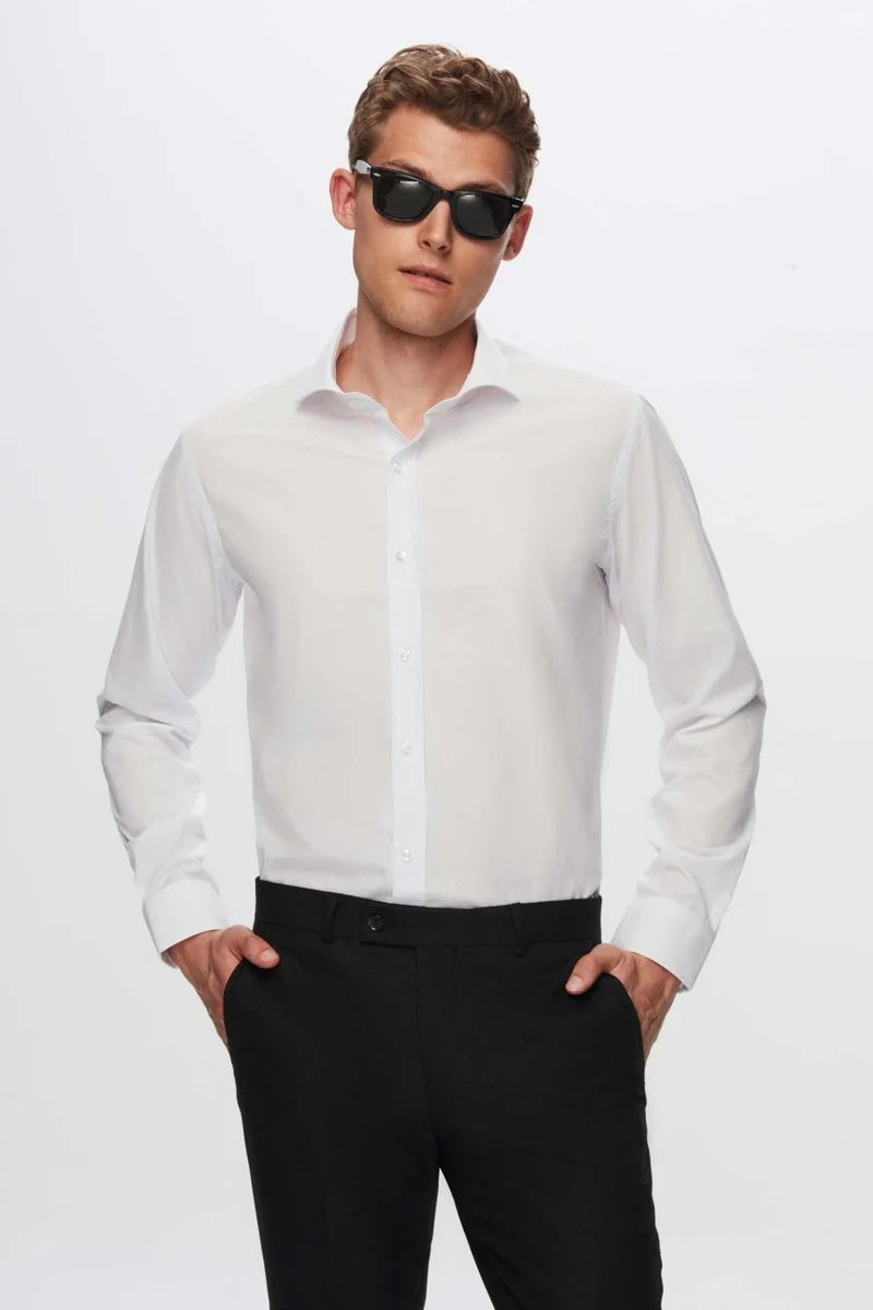D'S DAMAT Slim Fit Brick Cotton Blend 2-Piece V Neck Knitwear and Shirt 1HC0206VBN01