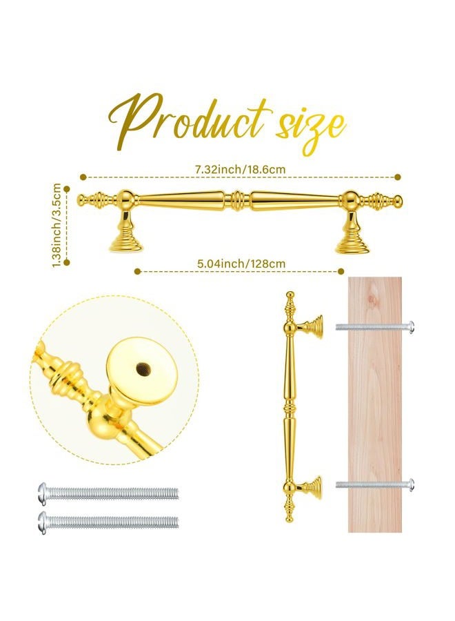 Shimeyao 10 Pack Gold Cabinet Pulls 5"(128mm) Hole Center Vintage Cabinet Pulls Handles Drawer Handles Closet for Kitchen Bathroom Drawer Dresser Pull Hardware Hole Center - Image 2