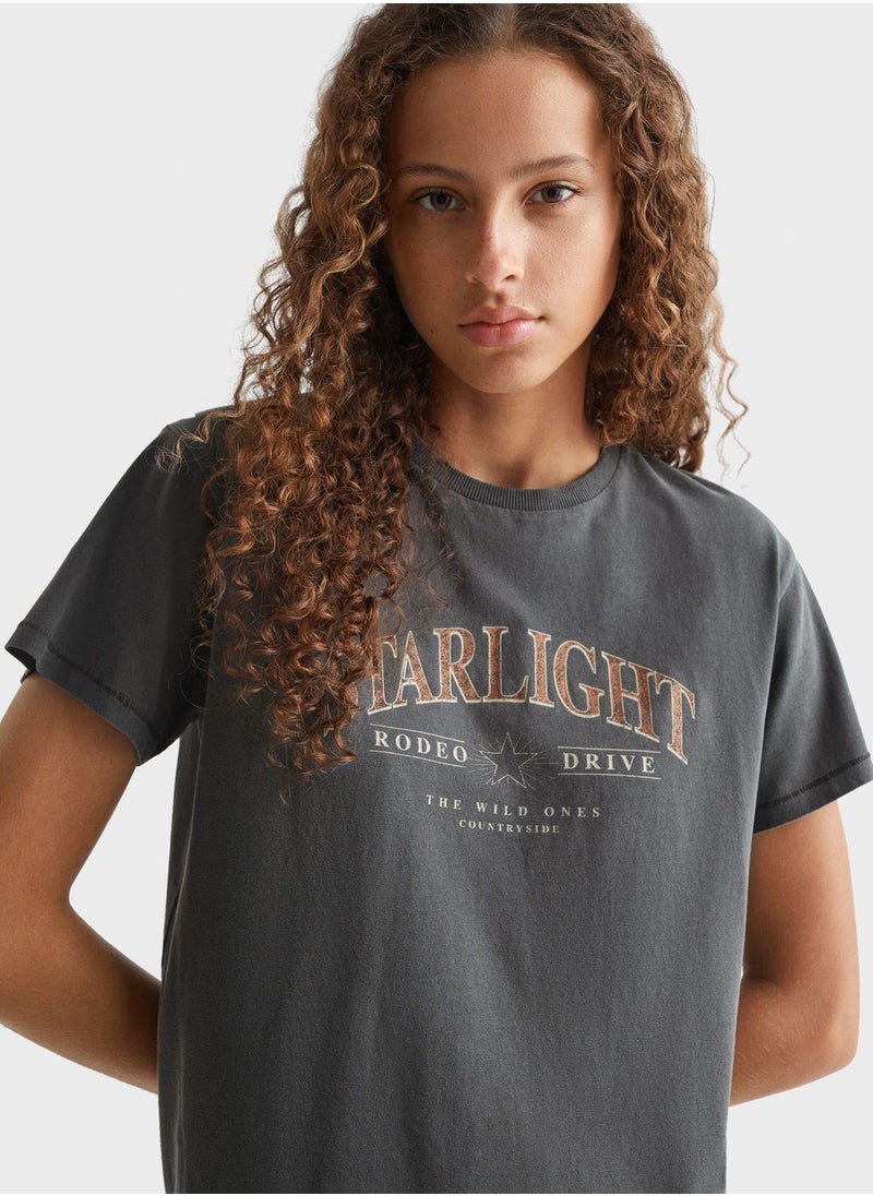 MANGO - Youth Printed Message T-Shirt - Image 1