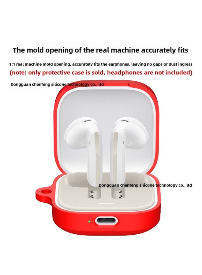 For Redmi Buds6 Active Bluetooth Headset Case Silicone Redmi Buds6 Active Case-Color:White Hook Single OPP-Model:Redmi Buds6 Vitality Version/redmi Buds6 Active Protective Case (headphones Not Included)