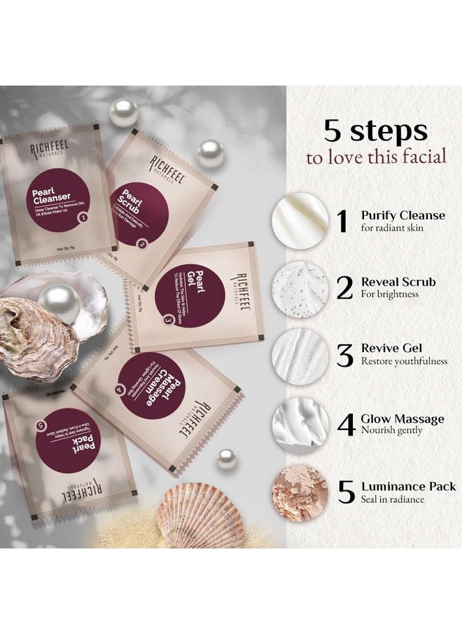 Richfeel Pearl Facial Kit For Brightening | Luminous And Radiant Skin | Tan Removal | Best For Dry Skin | 30 G (Pack Of 2)  - Image 3