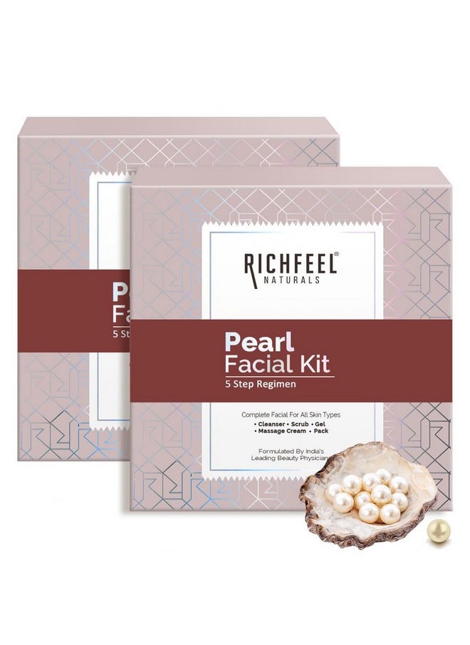 Richfeel Pearl Facial Kit For Brightening | Luminous And Radiant Skin | Tan Removal | Best For Dry Skin | 30 G (Pack Of 2)  - Image 1