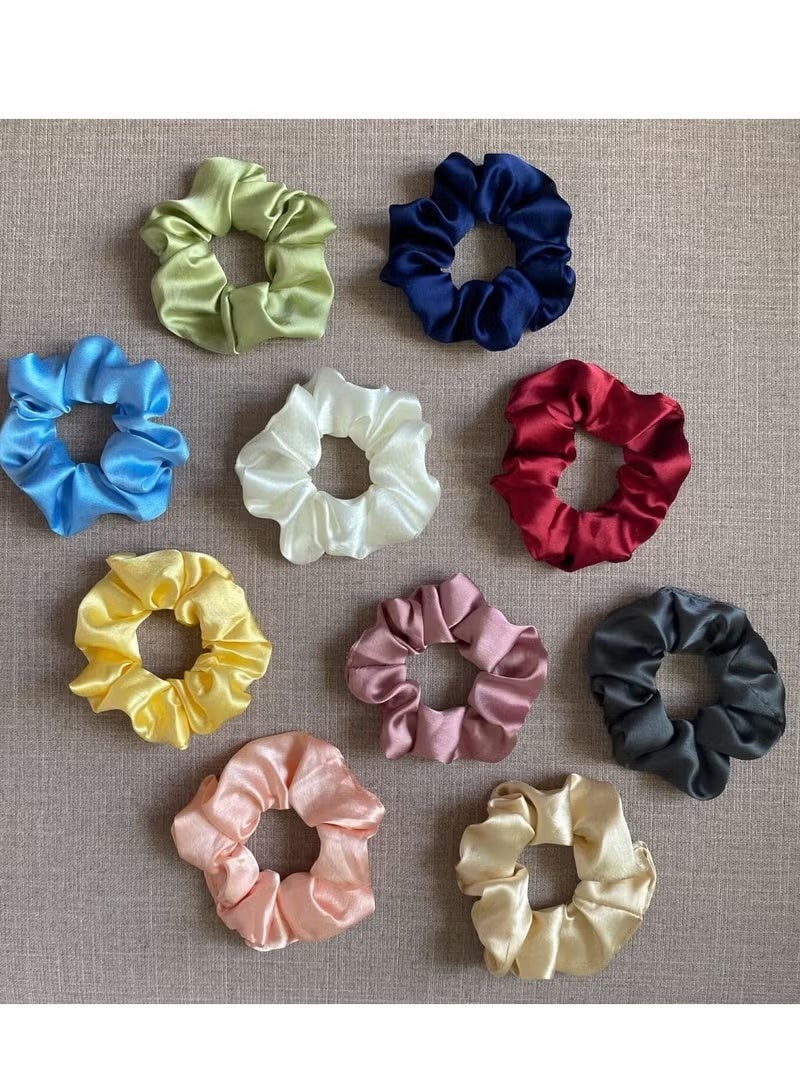 6 Pcs Hair Scrunchies Ponytail Holder Satin Elastic Soft Hair Ties Scrunchy Hair Bands for Girls and Ladies Hair Accessories - Image 2