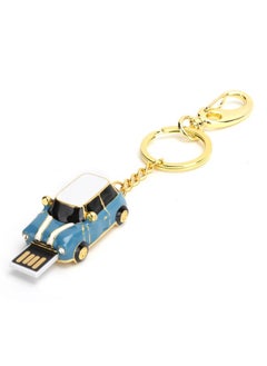 Thoraya Car light blue USB flash drive usb2.0 creative cute cartoon metal USB flash drive car gift car USB flash drive 128GB  - Image 1