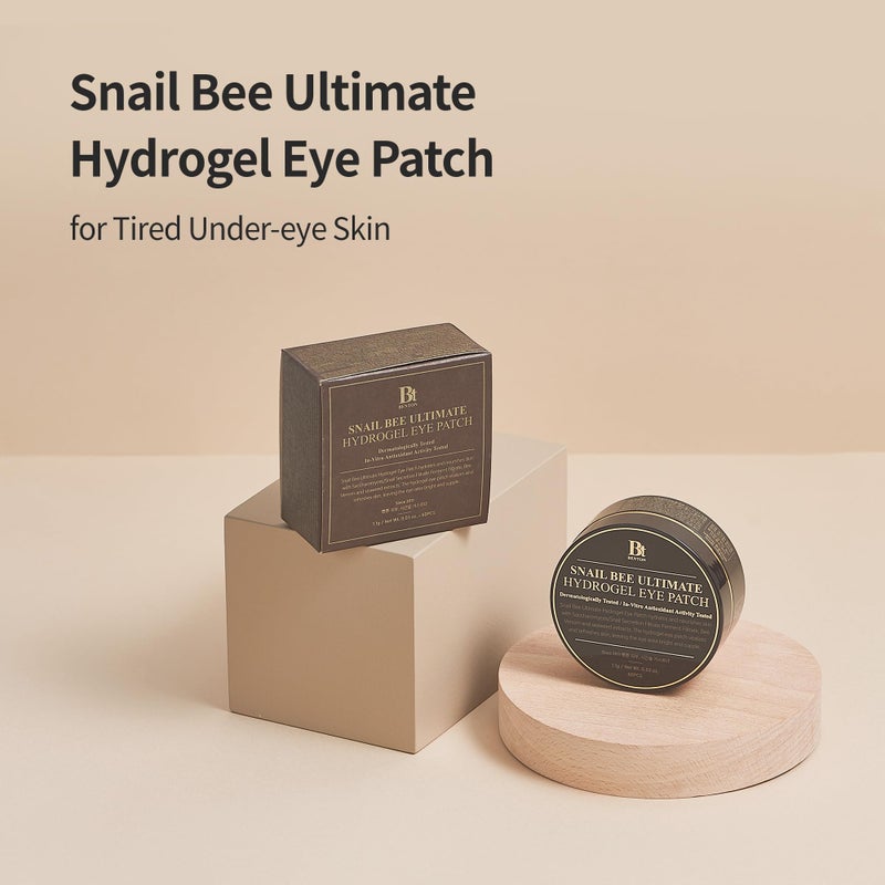 BENTON Snail Bee Ultimate Hydrogel Eye Patch (60pcs) - Hydrating | Snail Mucin | Reusable & Cooling Eye Patches - Image 2