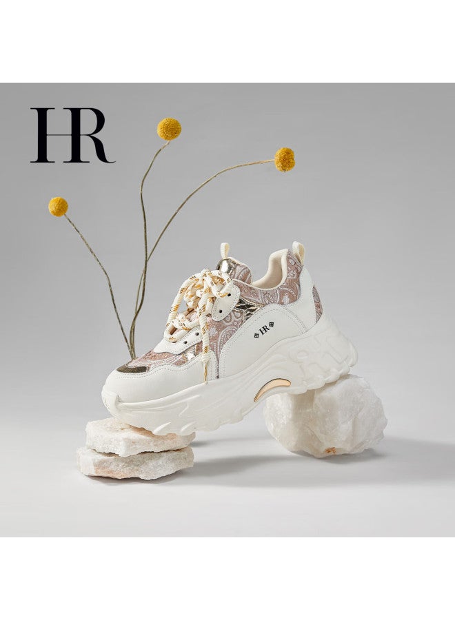 Hr Women's Chunky Sneakers, Spring And Autumn  New Arrival, Thick-soled Lace-up Versatile Sports Casual Shoes - Image 5