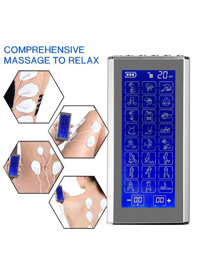 Axpeih TENS EMS Muscle Stimulator, Dual Channel Rechargeable Electric Pulse Massager with 36 Modes & 20 Intensities, Portable Physiotherapy Pain Relief Device with Electrode Pads for Back, Neck, Shoulder, Knee and Muscle Recovery - Image 4