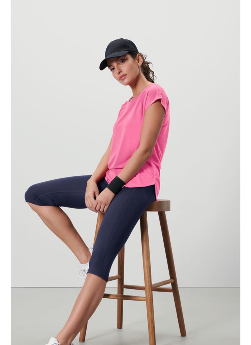Tchibo Women Sportswear Fit Cap Sleeves Training Top, Pink  - Image 1