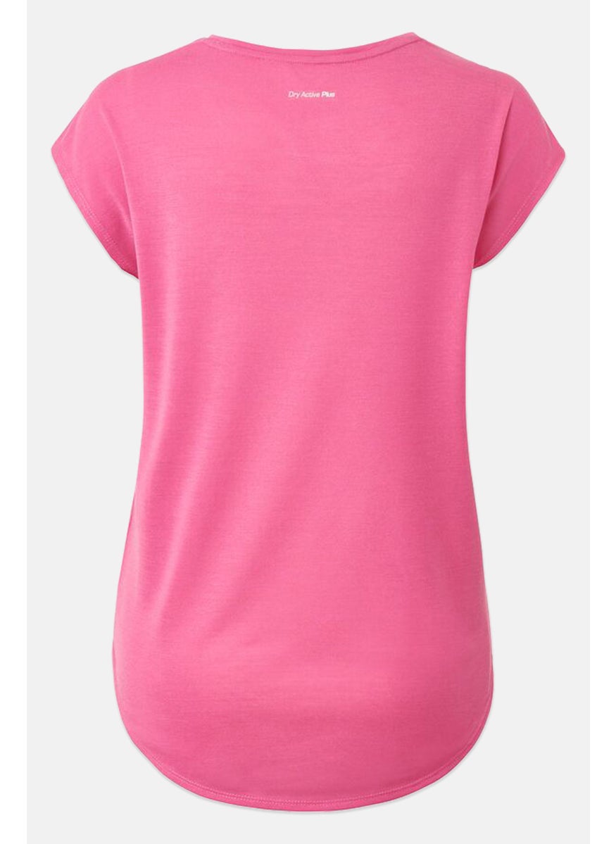 Tchibo Women Sportswear Fit Cap Sleeves Training Top, Pink  - Image 3
