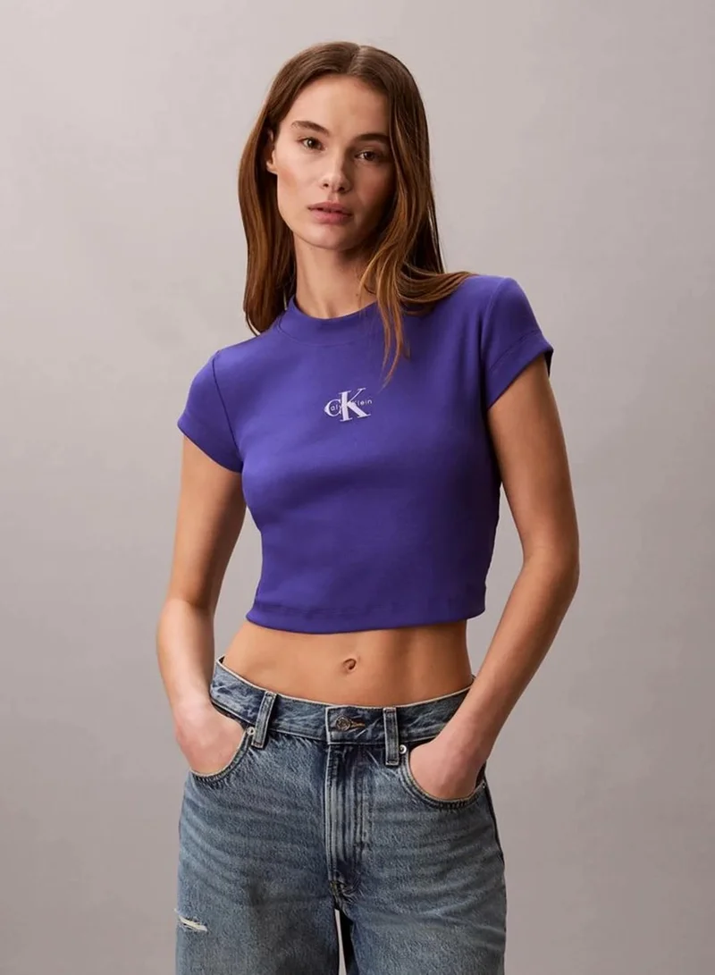 Slim Cropped Monogram T-Shirt