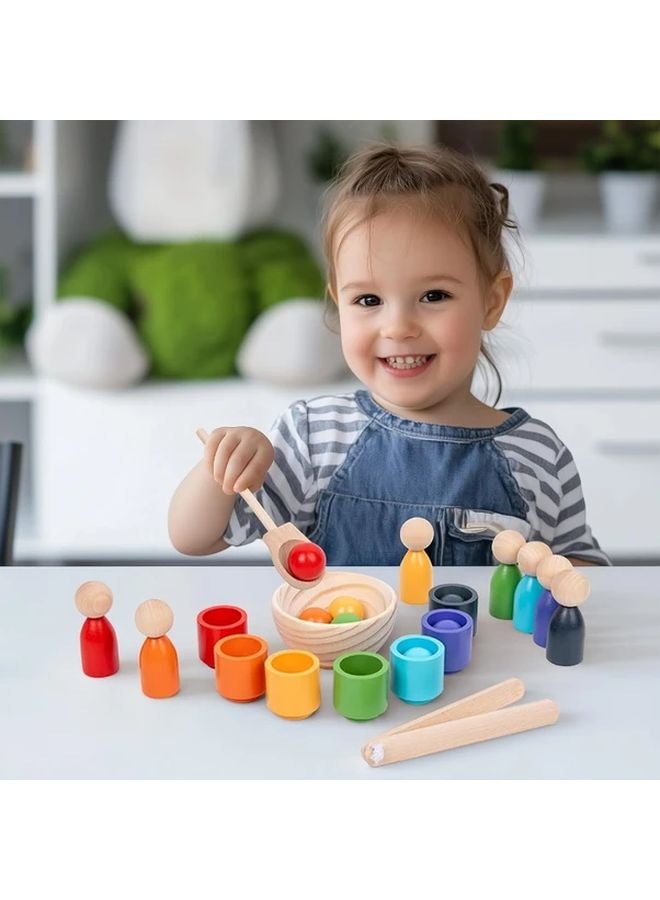 لعبة ذاكرة الكؤوس التعليمية لتصنيف عشرة ألوان للأطفال - تدريب على التفكير المنطقي - Image 4