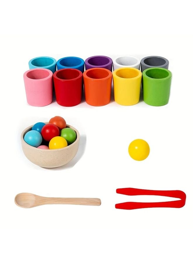 لعبة ذاكرة الكؤوس التعليمية لتصنيف عشرة ألوان للأطفال - تدريب على التفكير المنطقي - Image 1