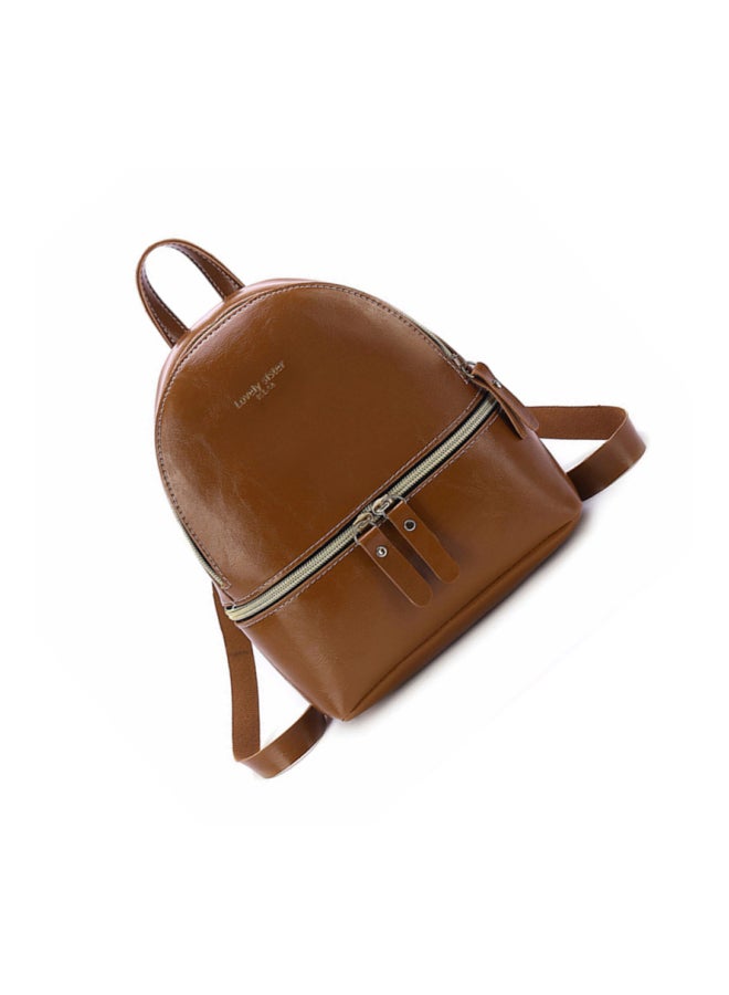 Cool Baby Leather Mini Backpack Brown - Image 3