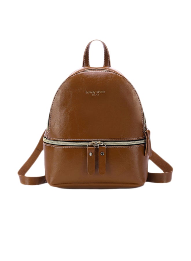 Cool Baby Leather Mini Backpack Brown - Image 1