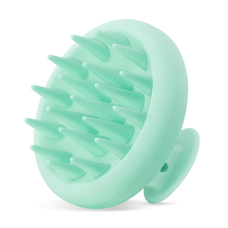 HEETA Scalp Massager Hair Growth, Scalp Scrubber with Soft Bristles, Integrated Silicone Design, Scalp Exfoliator for Dandruff Removal & Relax Scalp, Shampoo Brush Fit Wet Dry Hair Use, Light Green - Image 1