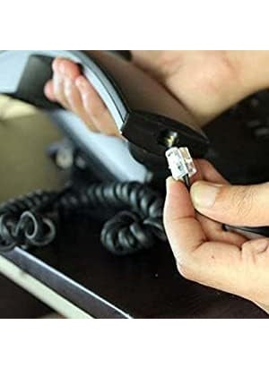 iMBAPrice iMBAPrice Pack of 2 Black Coiled Telephone Phone Handset Cable Cord Coiled Length 3 to 12 feet Uncoiled Value Pack  - Image 3