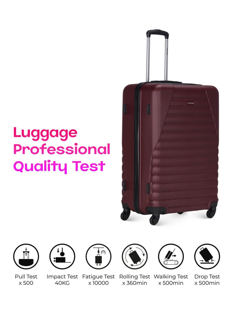VIPTOUR ABS Material 3-Piece Hard Case Trolley Luggage Set, 4 Quiet 360° Spinner Wheels Suitcase With Combination Lock, Small (2.5kg), Medium (3kg), Large (3.8kg) (20''/24''/28'') - Image 2