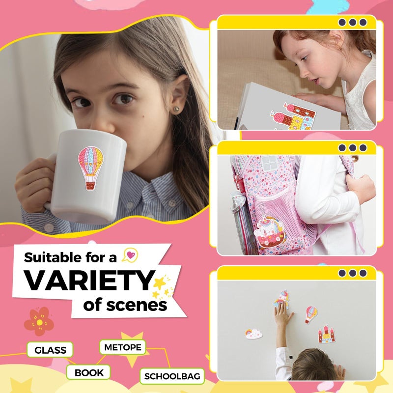 Zikra Diamond Art Painting Stickers Kits for Kids â5D Gem Art Craft Set for Boys & Girls Ages 4-12 Fun Anime Stickers for Beginners Perfect Arts & Crafts Gift - Image 3