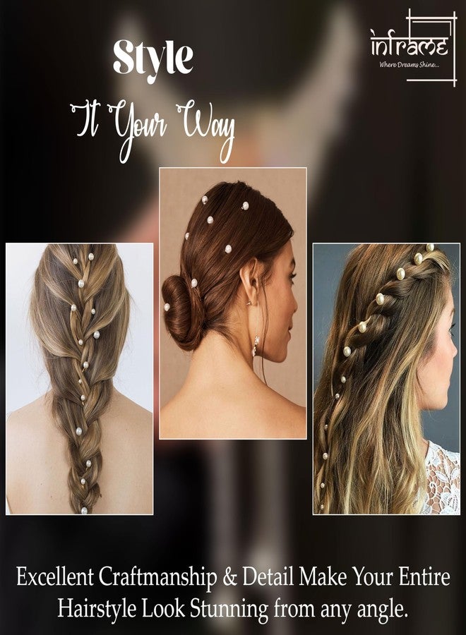 INFRAME Hair Pins with pearls, 24-pack for braiding and styling. Elegant white accessories for women and girls. (OFF-WHITE) - Image 5