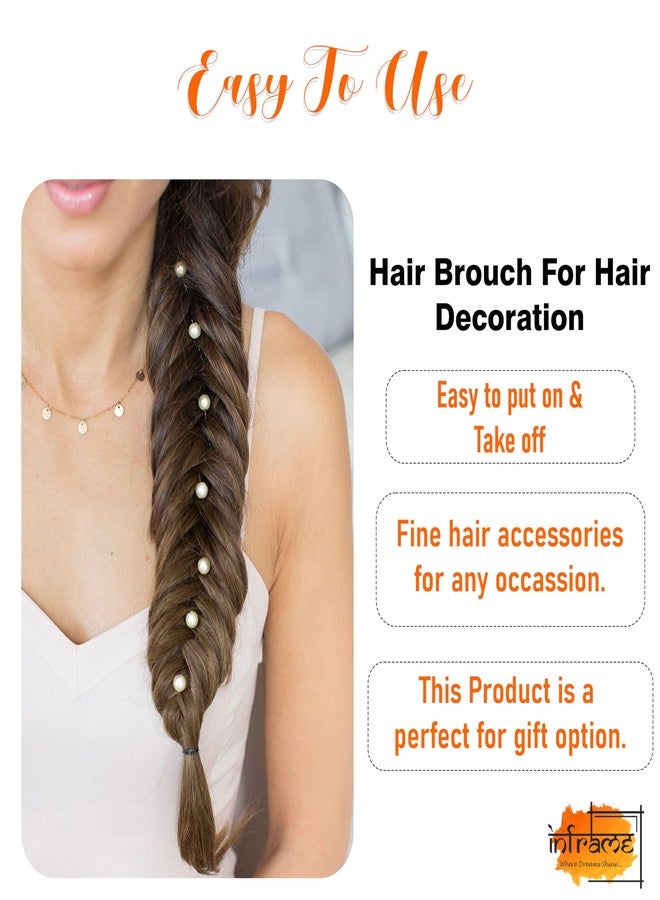 INFRAME Hair Pins with pearls, 24-pack for braiding and styling. Elegant white accessories for women and girls. (OFF-WHITE) - Image 4