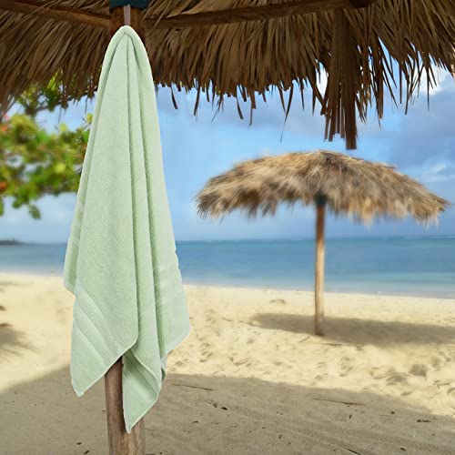 Spread Spain Cotton Towels for Bath | Towels for Bath Large Size | Miami Bath Towel - Soft & Absorbent | 650 GSM | 1 Piece Bath Towel for Men/Women | 70 cms x 140 cms - Mint - Image 2