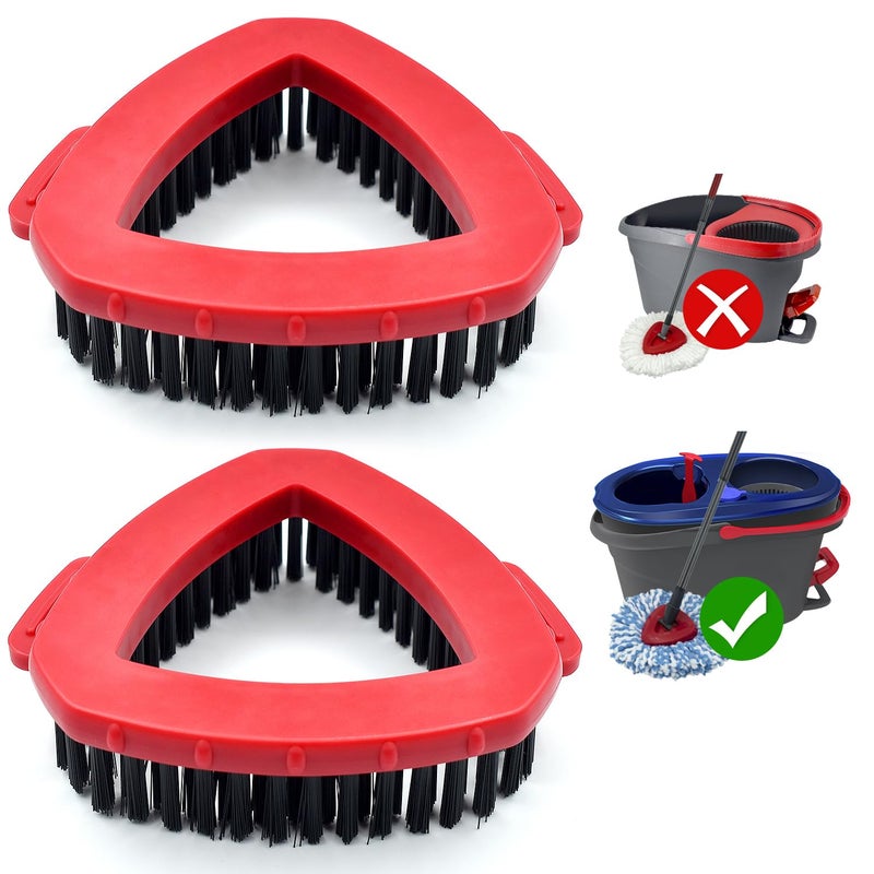 GFRED Scrub Brush Mop Head Replacement for O Cedar RinseClean 2 Tank System Spin Mop Head Base,Scrubber Mop Brush Head for Ocedar Mop Scrub Brush Head Hard Bristle Scrub Brush Floor Cleaning, Not for 1 Tank - Image 1