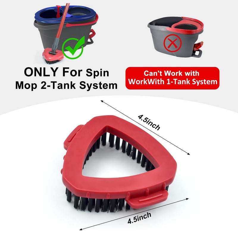 GFRED Scrub Brush Mop Head Replacement for O Cedar RinseClean 2 Tank System Spin Mop Head Base,Scrubber Mop Brush Head for Ocedar Mop Scrub Brush Head Hard Bristle Scrub Brush Floor Cleaning, Not for 1 Tank - Image 2