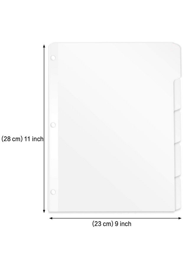 HERKKA Binder Dividers, Herkka 3 Ring Binder Dividers With Reinforced Edge, 3 Hole Punch Section Index Dividers For Binders, 1/5-Cut Tabs, Letter Size, White, 120 Dividers  - Image 2