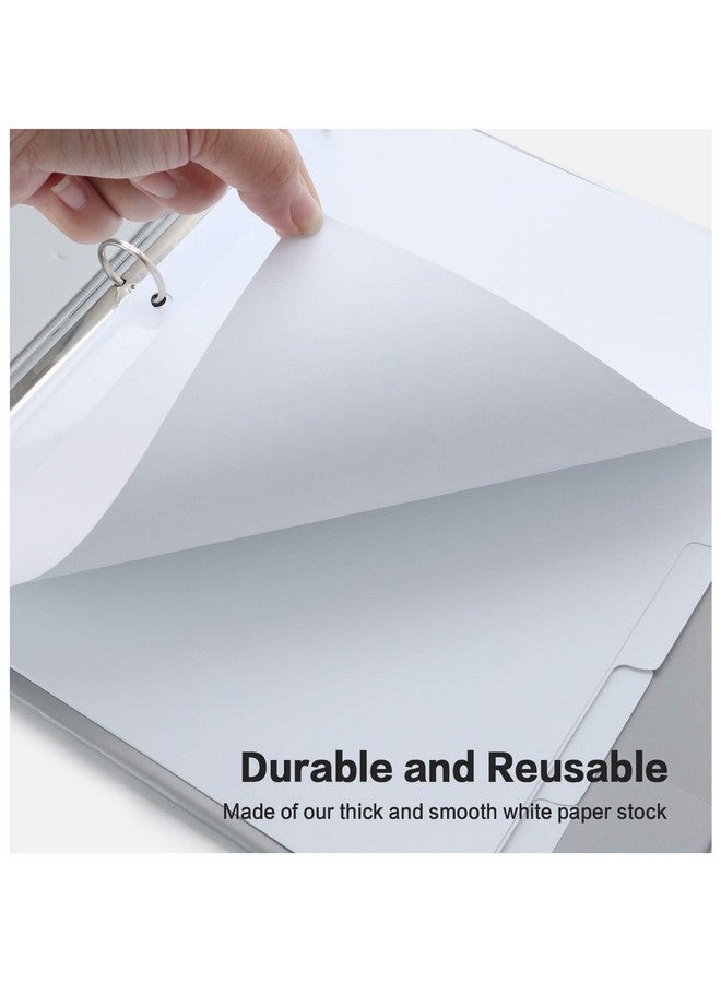 HERKKA Binder Dividers, Herkka 3 Ring Binder Dividers With Reinforced Edge, 3 Hole Punch Section Index Dividers For Binders, 1/5-Cut Tabs, Letter Size, White, 120 Dividers  - Image 3