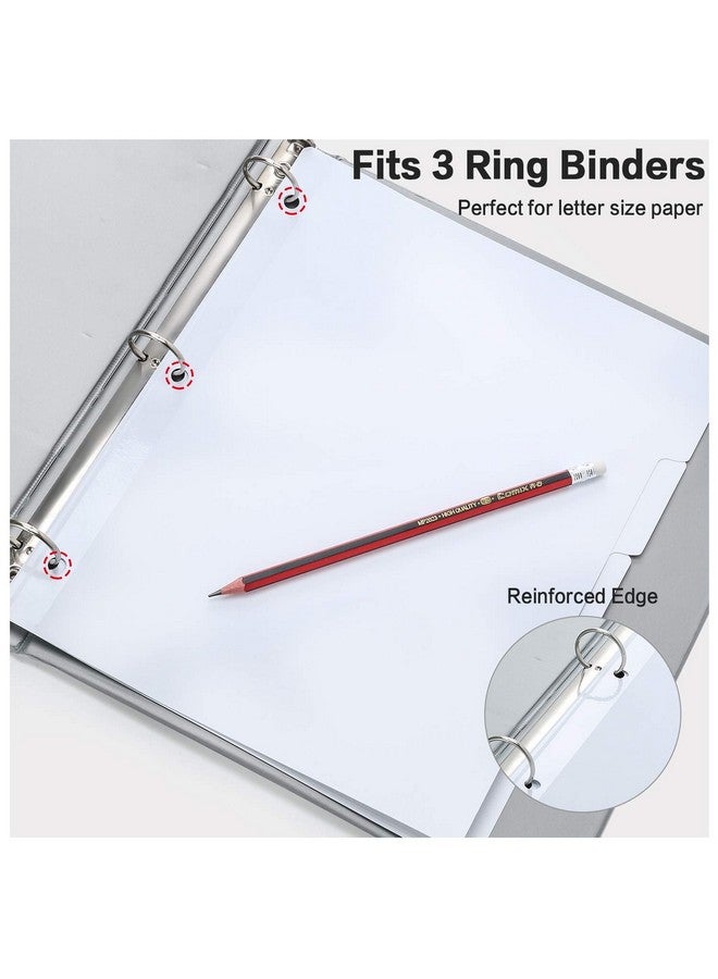 HERKKA Binder Dividers, Herkka 3 Ring Binder Dividers With Reinforced Edge, 3 Hole Punch Section Index Dividers For Binders, 1/5-Cut Tabs, Letter Size, White, 120 Dividers  - Image 5